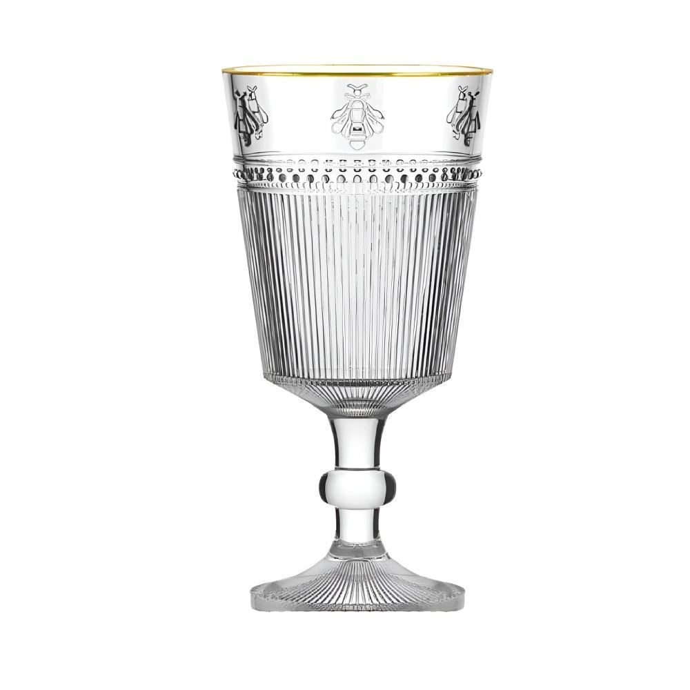 Taça de Água Abelha Filete Dourado L’Hermitage 325Ml - Vidro
