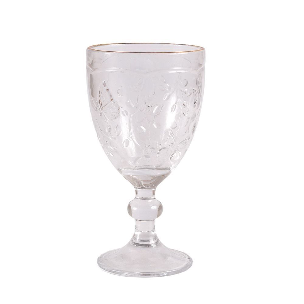 Taça de Água Borboletas com Filete Dourado Lyor - 320ml