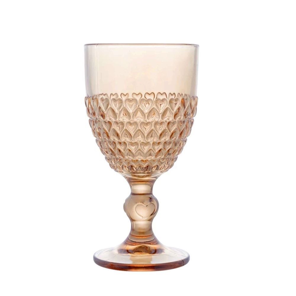 Taça de Água Coração Metalizado Lyor 330Ml - Âmbar