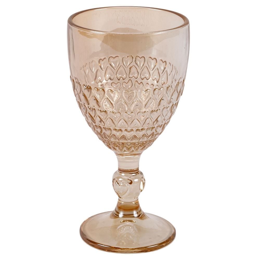 Taça de Água Coração Metalizado Lyor 330Ml - Âmbar