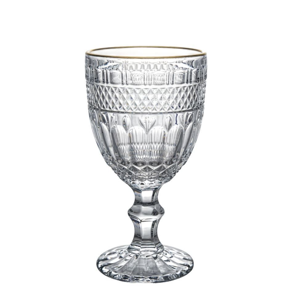 Taça de Água Filete Dourado Brand Wolff 320Ml - Vidro