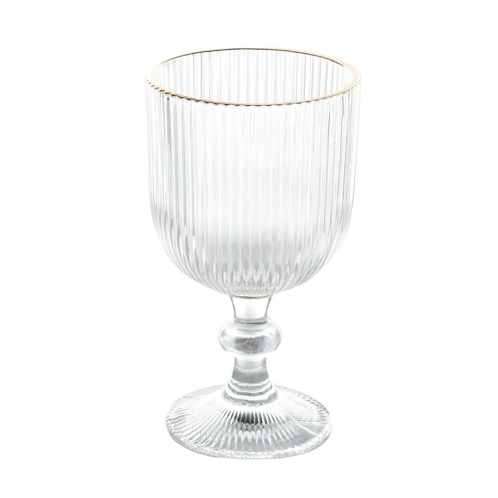 Taça de Água com Filete Dourado Cameratta 365Ml - Transparente