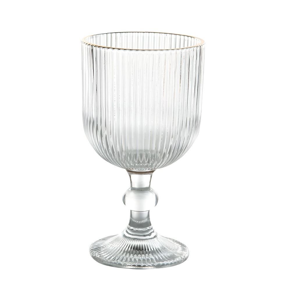 Taça de Água com Filete Dourado Cameratta 365Ml - Transparente