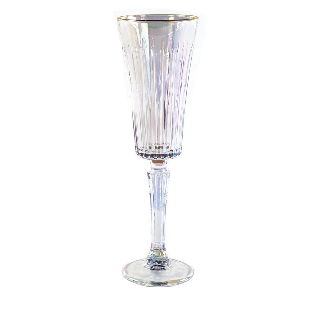 Taça De Champanhe Egeu Filete Dourado Hauskraft 180Ml - Rainbow