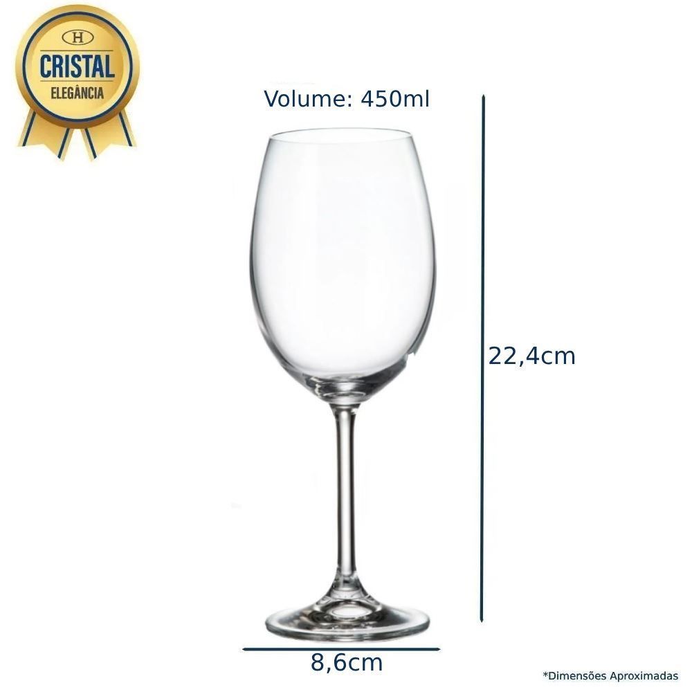 Taça De Vinho Bohemia Requinte 450Ml - Havan Casa