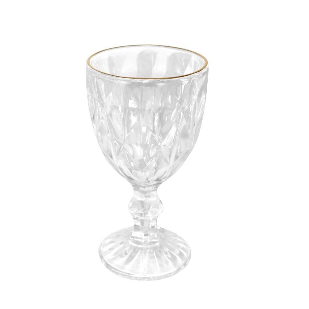 Taça de Água Havan Casa com Filete Dourado 320Ml - Transparente 