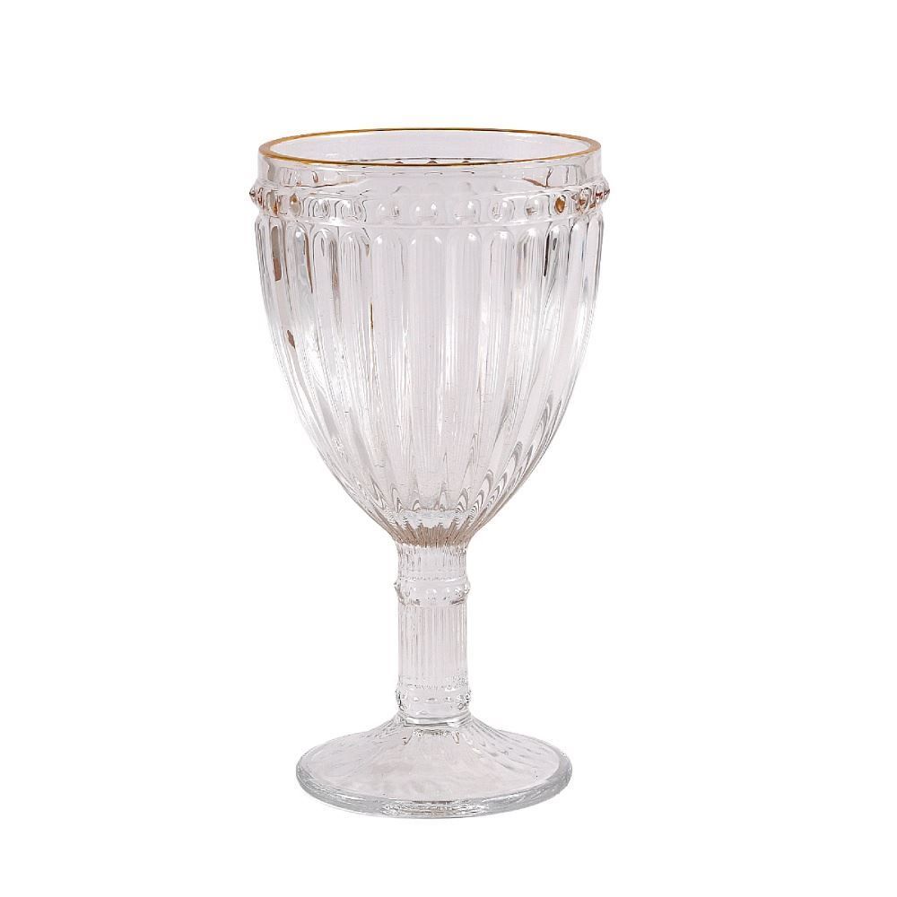 Taça de Água Empire Filete Dourado Lyor 325Ml - Vidro