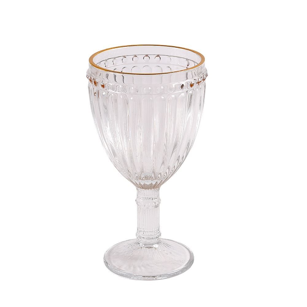 Taça de Água Empire Filete Dourado Lyor 325Ml - Vidro