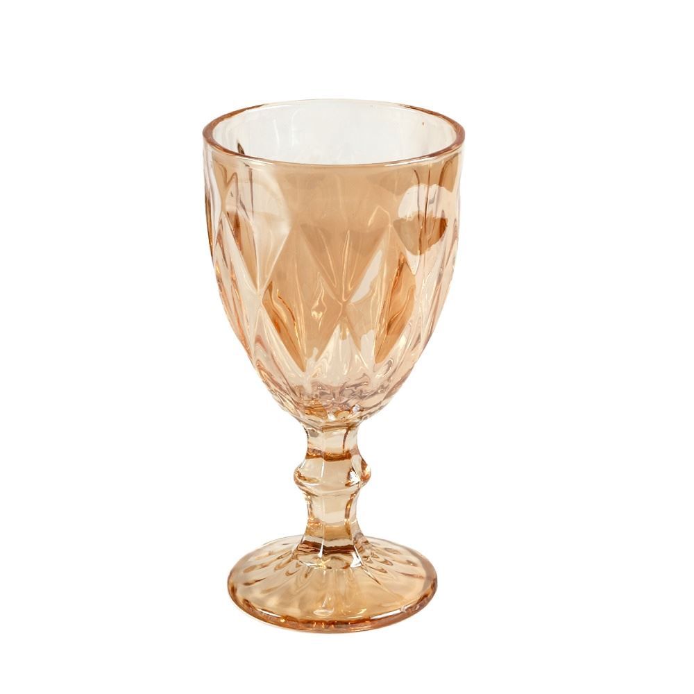 Taça de Água Diamond Metalizada 325Ml Lyor - Âmbar