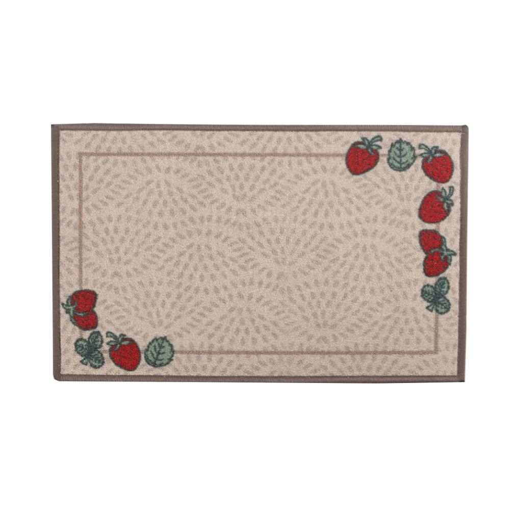 Tapete Para Cozinha 50X70 Cm Napoli Havan Casa - Morangos Taupe