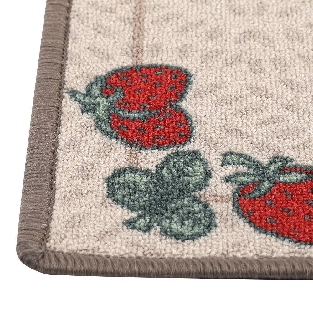 Tapete Para Cozinha 50X70 Cm Napoli Havan Casa - Morangos Taupe