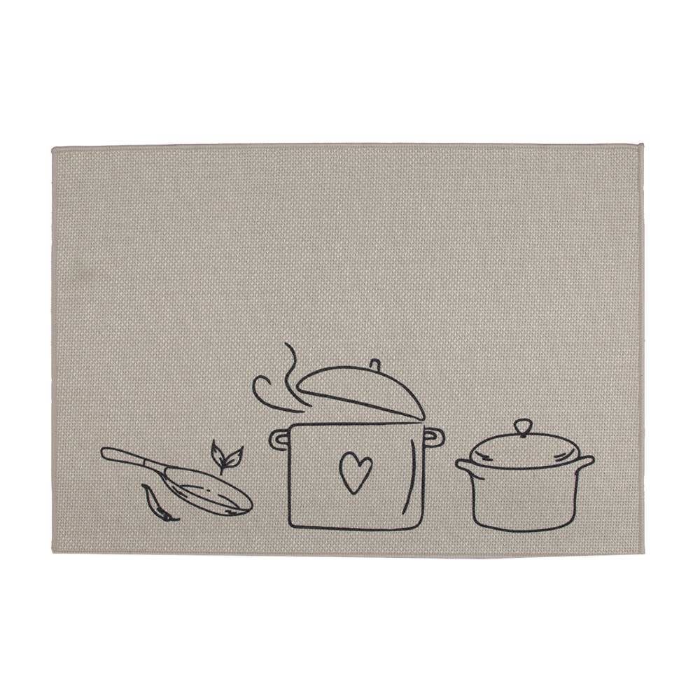 Tapete para Cozinha 53X70 cm Nature Havan Casa - Cinza Amor
