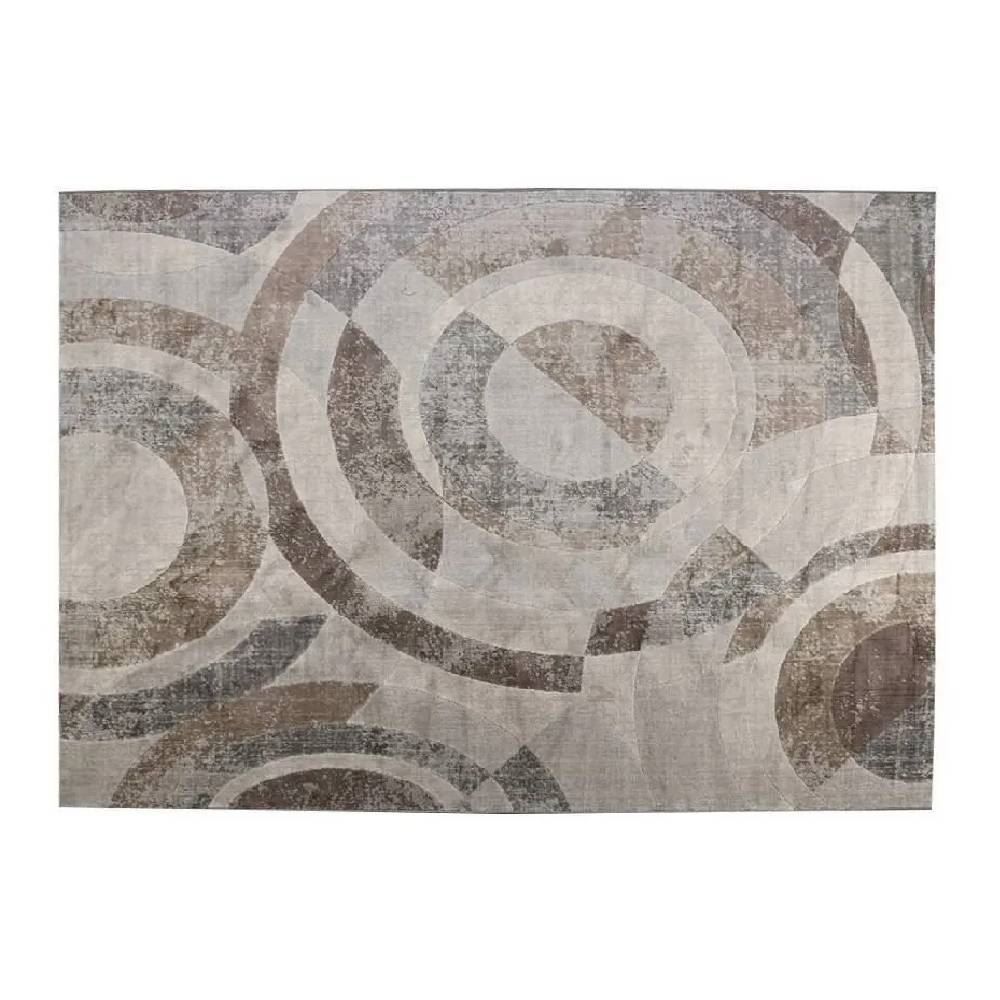 Tapete Para Quarto E Sala 1,40X2,00 M Platinium Havan Casa - Círculos Cinza E Bege