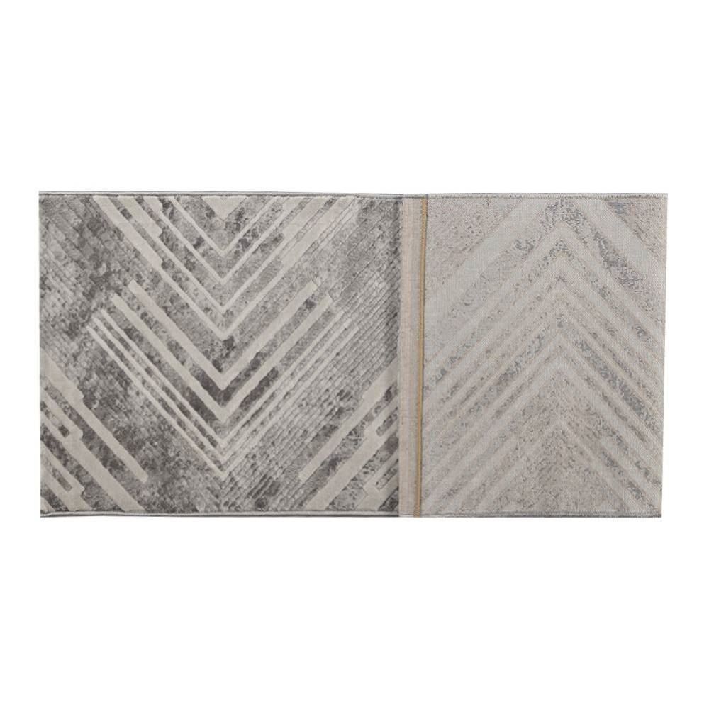 Tapete Para Quarto E Sala 80X150 Cm Platinium Havan Casa - Cinza Com Bege