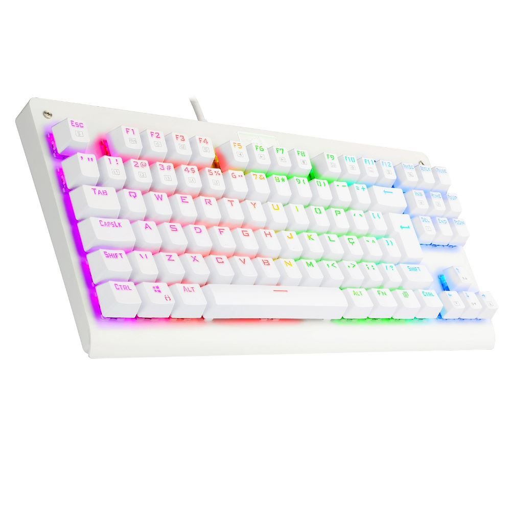 Teclado Mecânico Redragon Dark Avenger Lunar White Rgb Switch Azul
