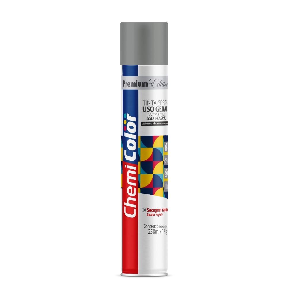 Tinta em Spray Cinza Claro 250Ml Chemicolor - 068.0547