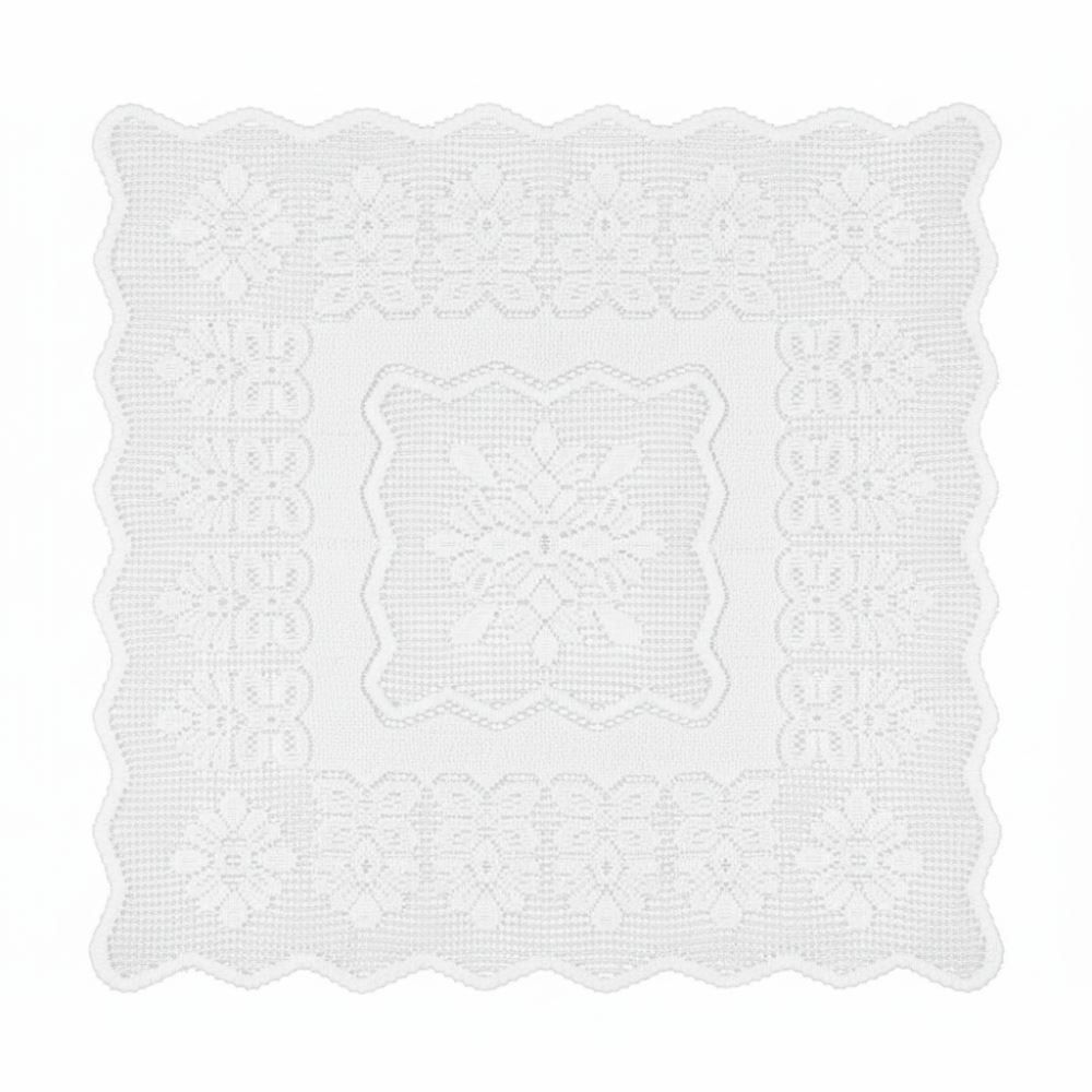 Toalha Centro de Mesa Quadrada 75Cm X 75Cm Arabesco Havan - Branco