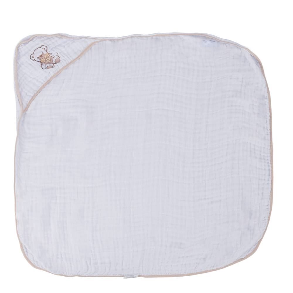 Toalha com Capuz de Canto Soft 80X80cm Havan Baby - Urso Bege