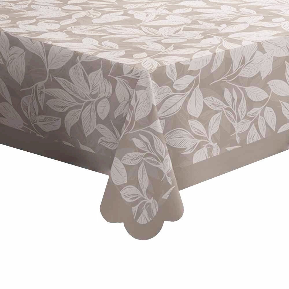 Toalha De Mesa 1,40 X 2,10 M Estampada Havan Casa - Folhas Cinza