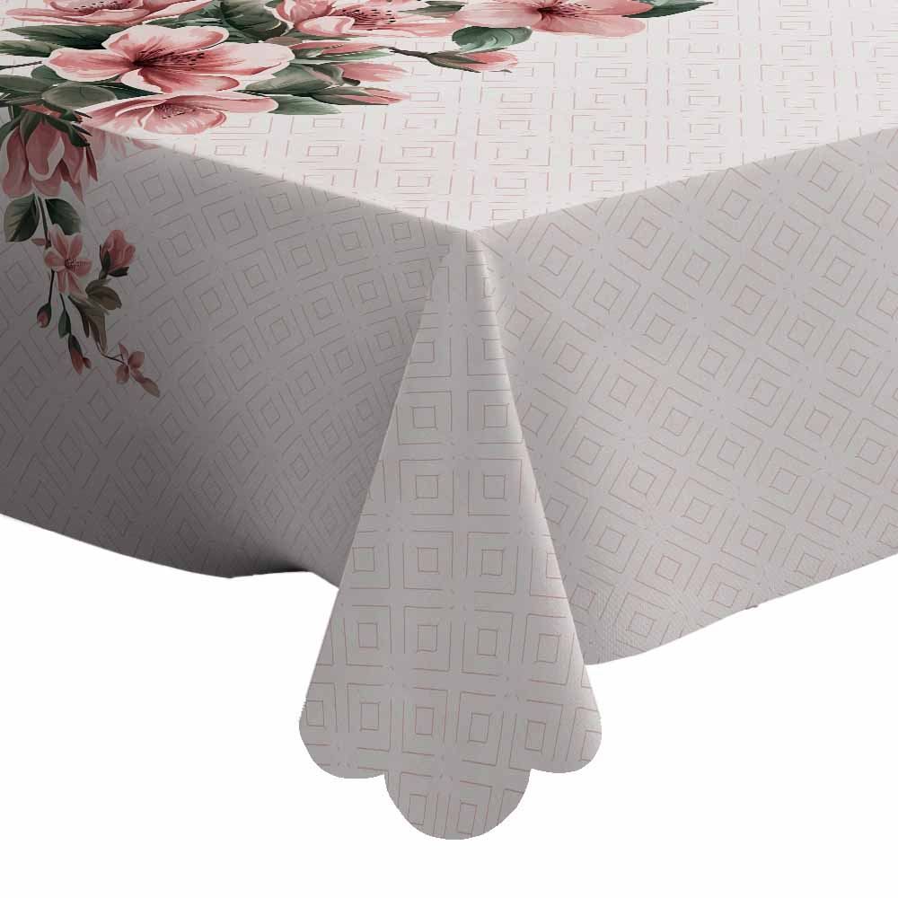 Toalha de Mesa 1,40 X 2,10 m Estampada Havan Casa - FLORAL ROSA CENTRO