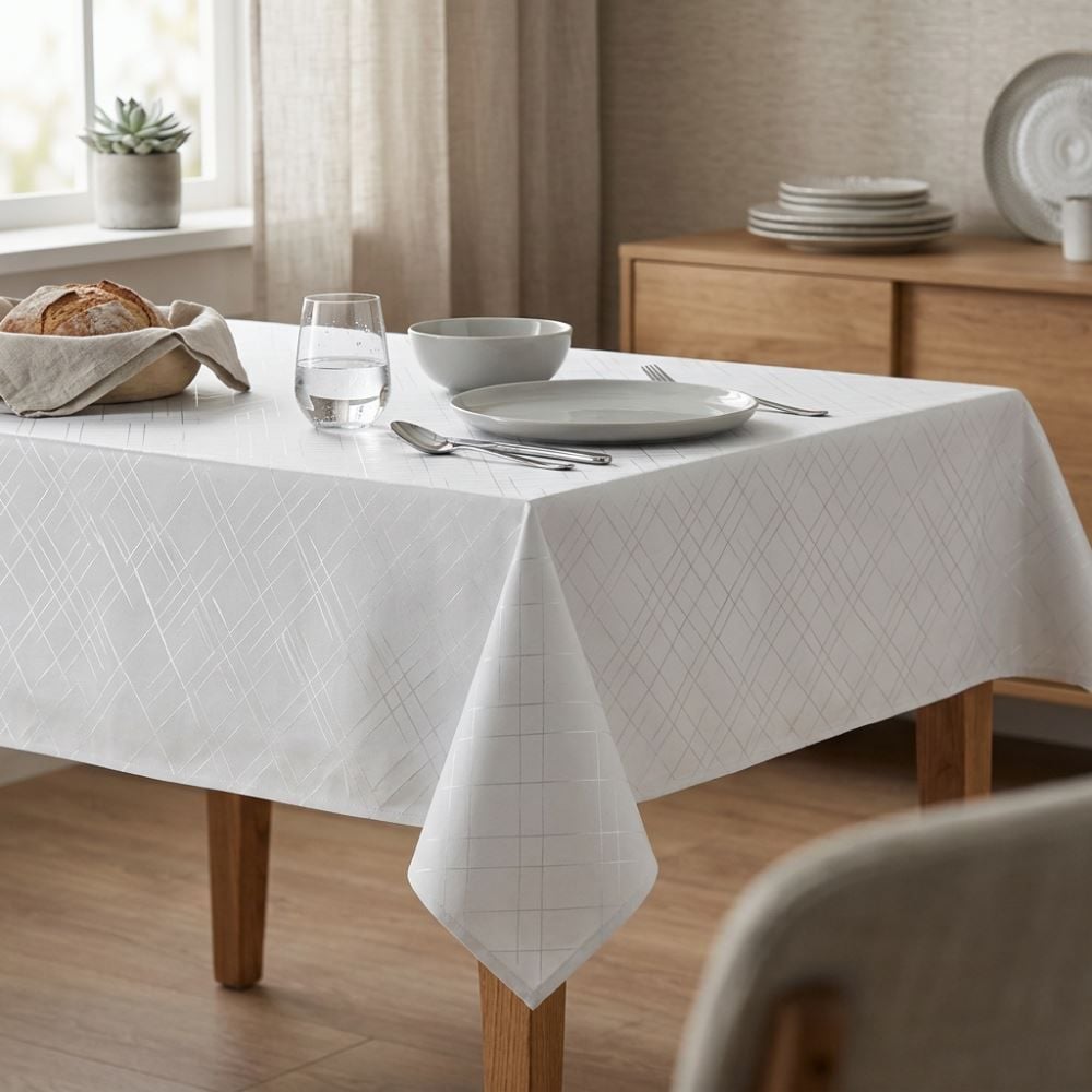 Toalha de Mesa 1,40X2,10 m Requinte Döhler - Prata