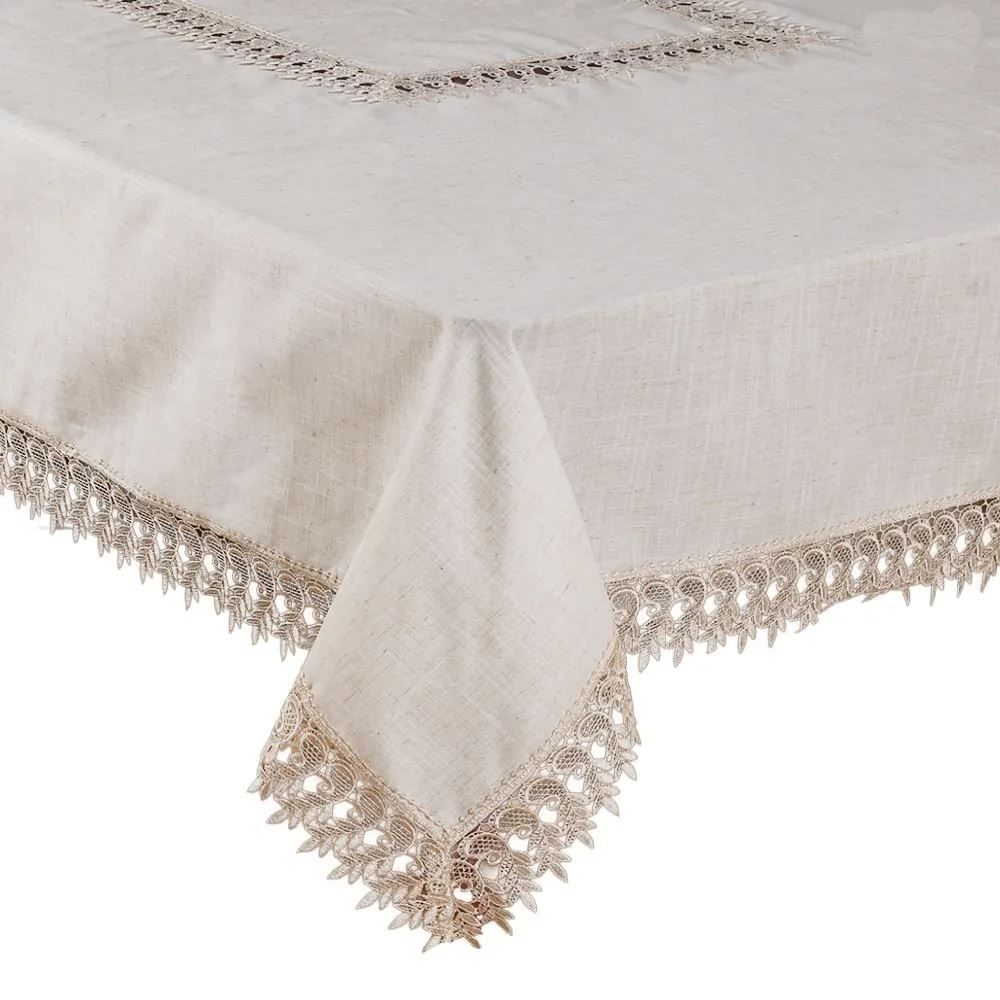 Toalha de Mesa 1,60M  X 2,50M Renda Guipir Havan Casa - Veneza Naturale
