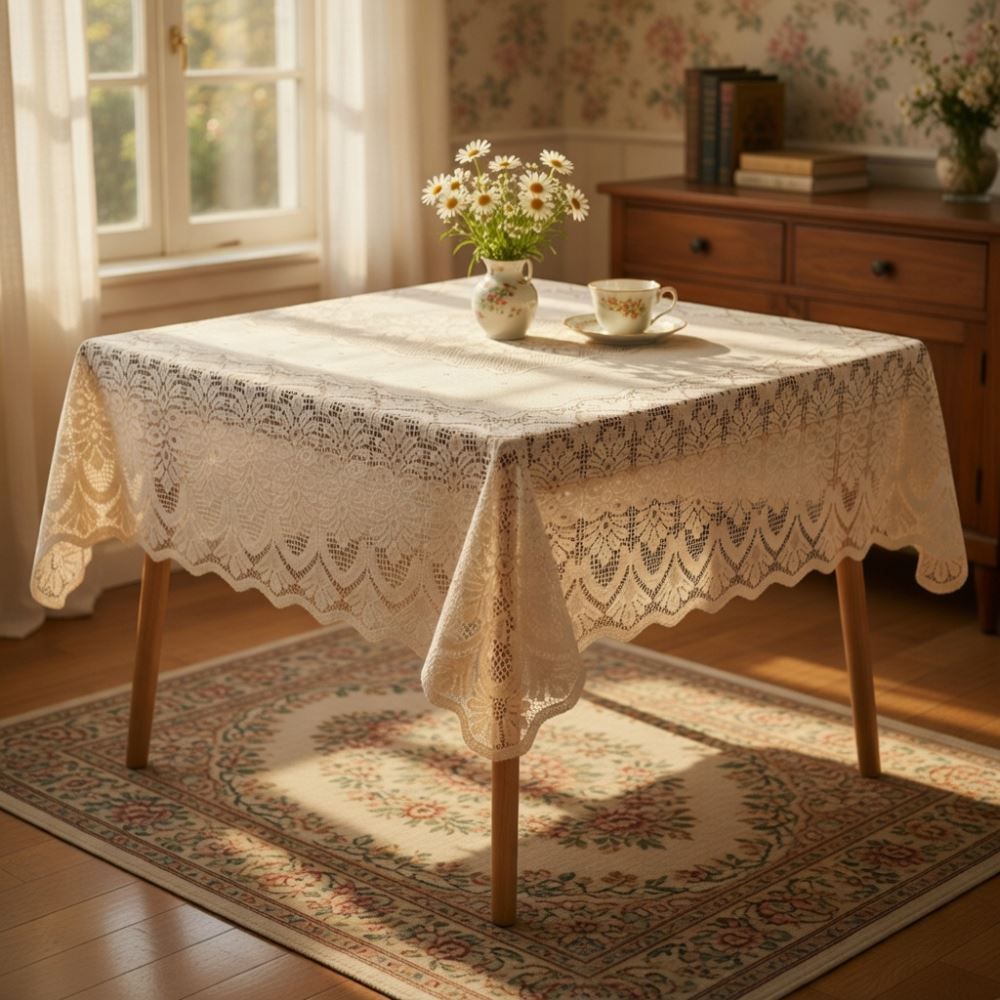 Toalha de Mesa Arabesco 1,60M X 1,60M Havan Casa - Bege
