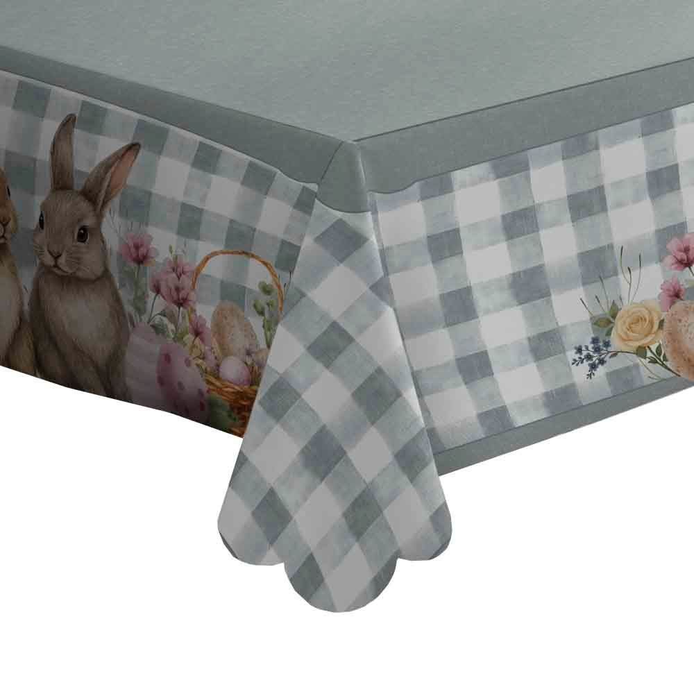 Toalha de Mesa Páscoa Estampada 1,40X1,40 m Havan Casa - Xadrez Verde
