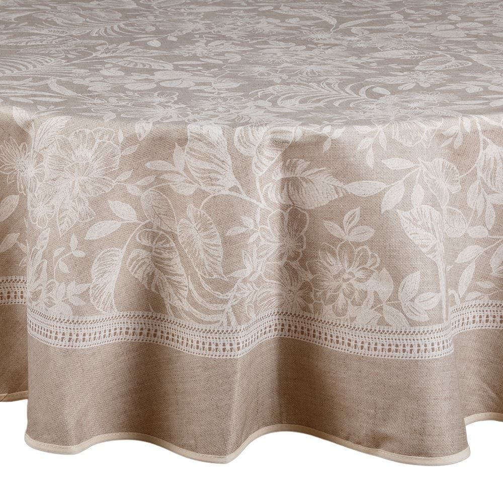 Toalha de Mesa Redonda Clean Renova Dohler - Alana Bege