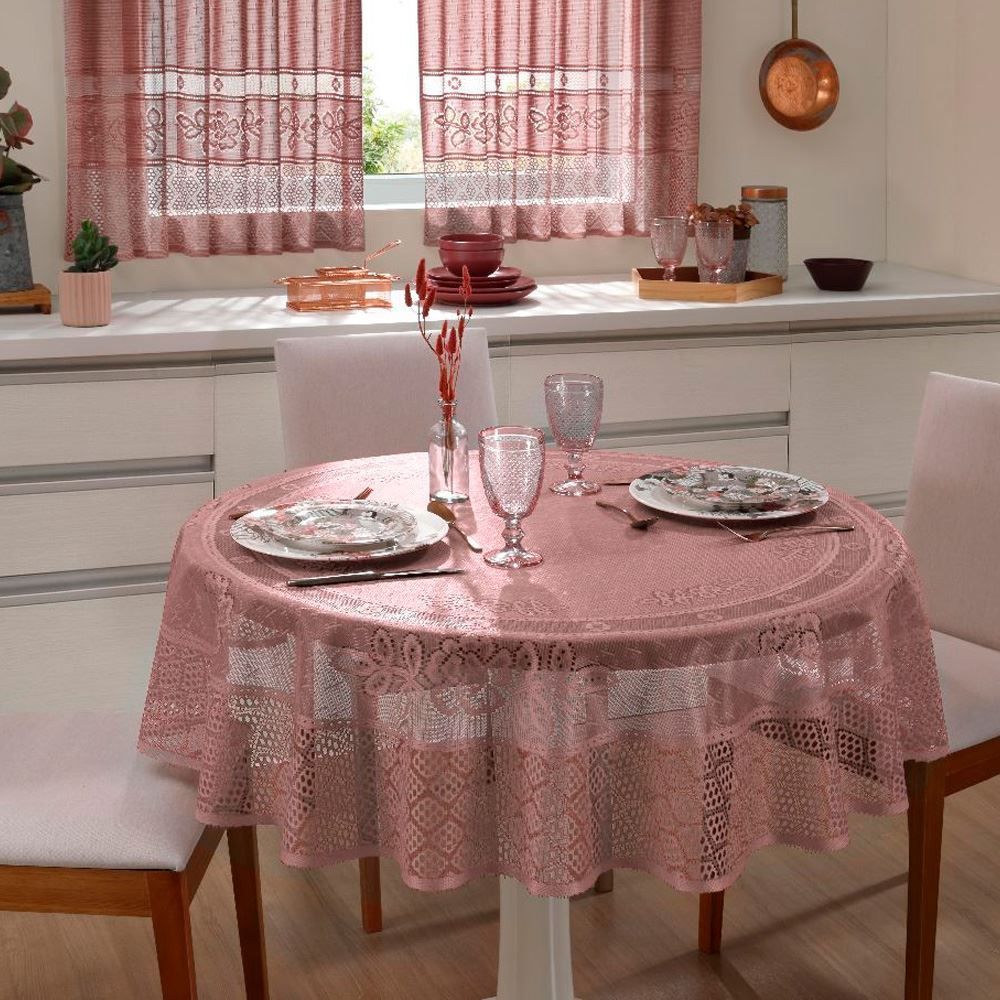 Toalha De Mesa Redonda 1,50M Valência Havan Casa 1 Pç - Rosa Claro