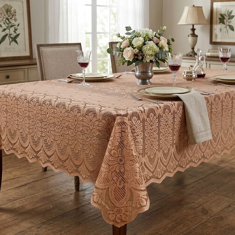 Toalha de Mesa Retangular 1,50M X 2,20M Arabesco Havan Casa - Taupe