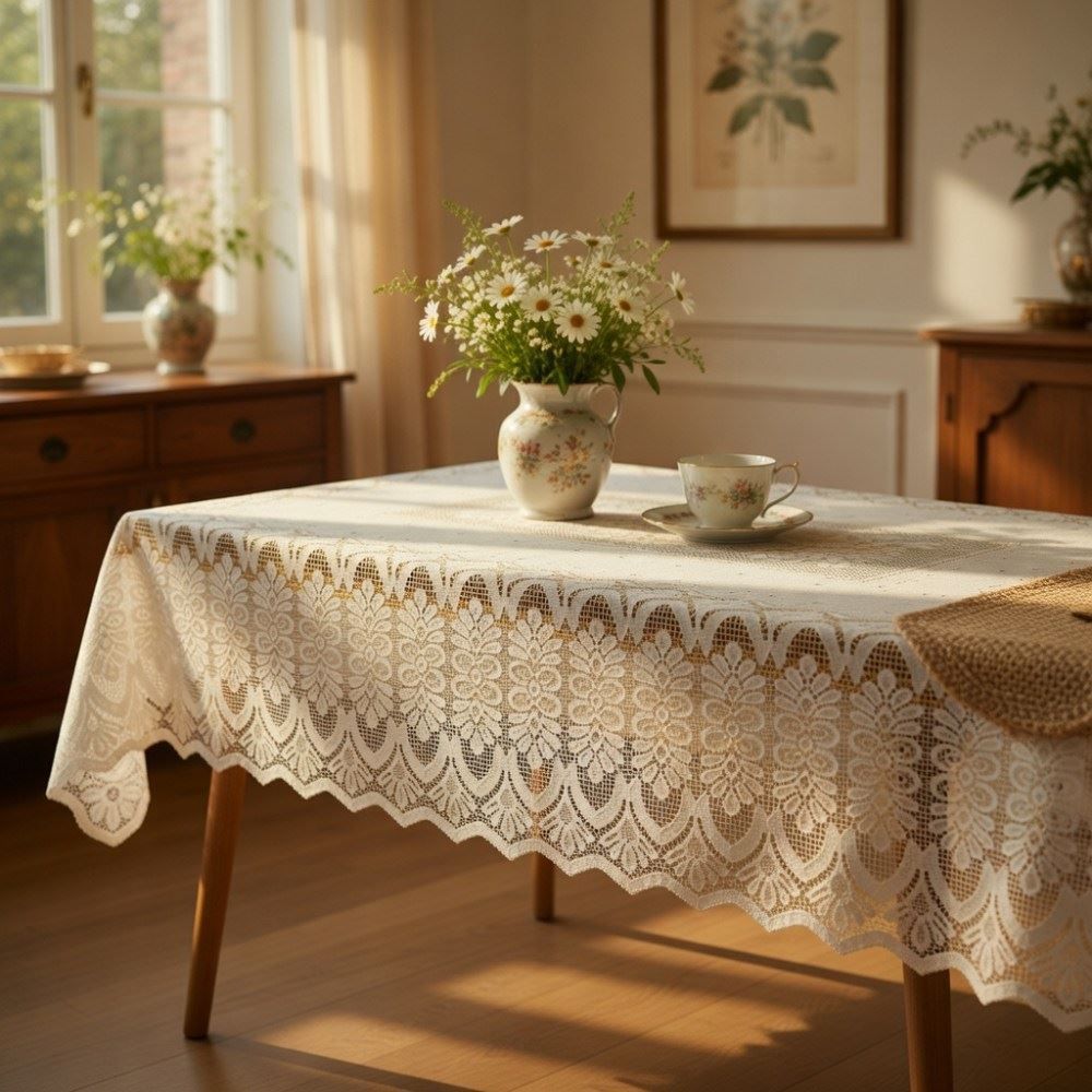 Toalha de Mesa Retangular 1,50M X 2,20M Arabesco Havan Casa - Branco