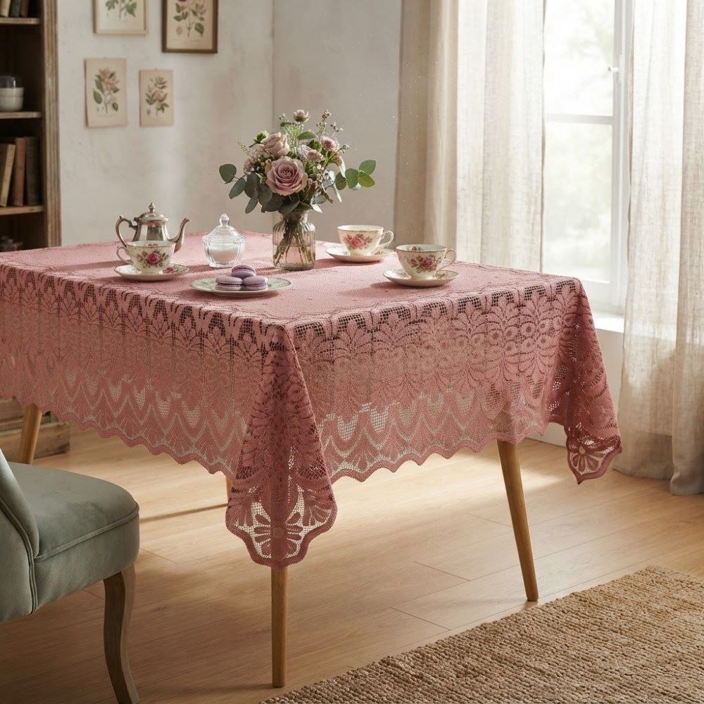 Toalha de Mesa Retangular 1,50M X 2,20M Arabesco Havan Casa - Rose