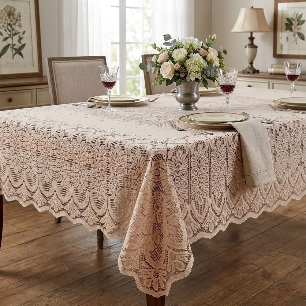 Toalha de Mesa Retangular 1,50M X 2,20M Arabesco Havan Casa - Bege