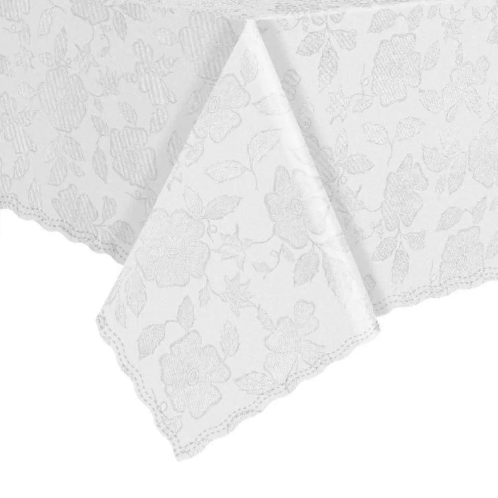 Toalha de Mesa Térmica 1,38X1,38 m Salehtex - Branca Jacquard