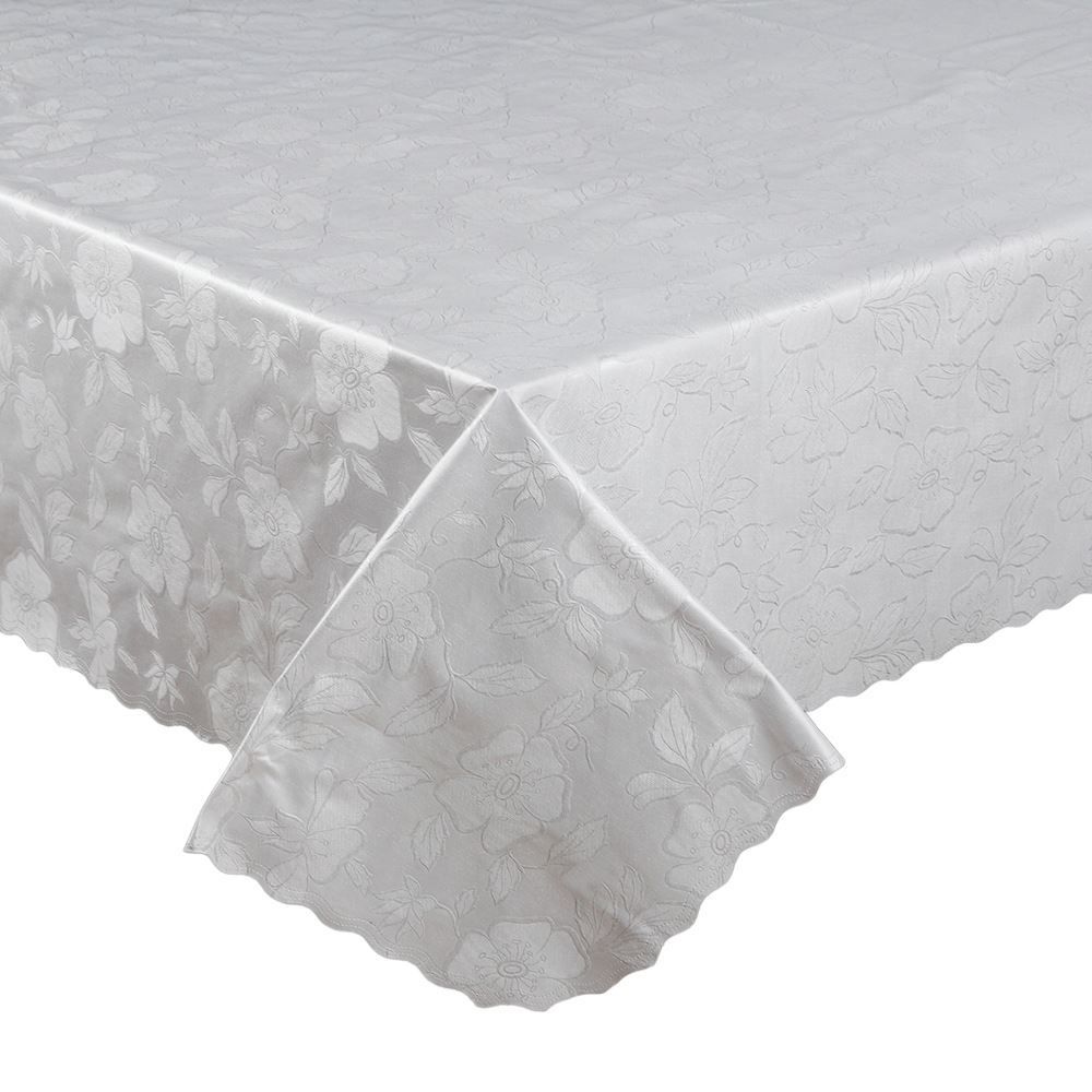 Toalha de Mesa Térmica 1,38X1,38 m Salehtex - Prata Jacquard
