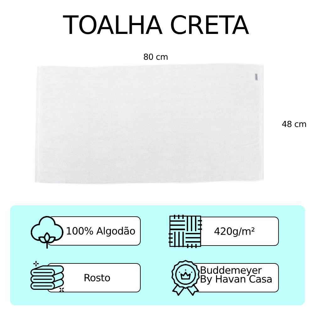 Toalha De Rosto 100% Algodão Creta Buddemeyer By Havan Casa  - Branco