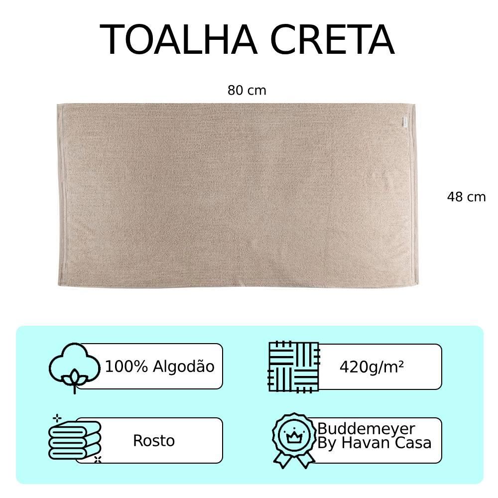 Toalha De Rosto 100% Algodão Creta Buddemeyer By Havan Casa  - Bege