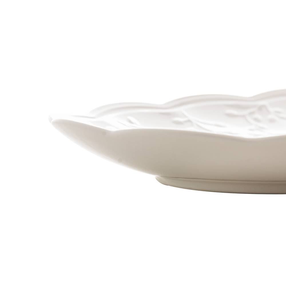 Travessa Lyor De Porcelana Butterfly 31,5 X 21 X 2,5Cm - Branco