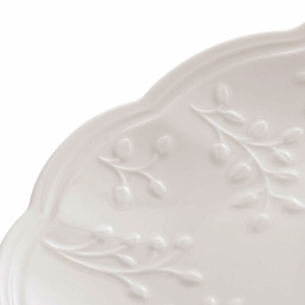Travessa Lyor De Porcelana Butterfly 31,5 X 21 X 2,5Cm - Branco