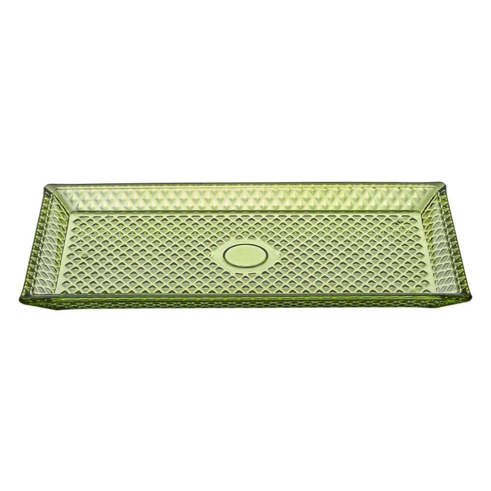 Travessa Retangular Zafira Verde Vitazza - Vidro