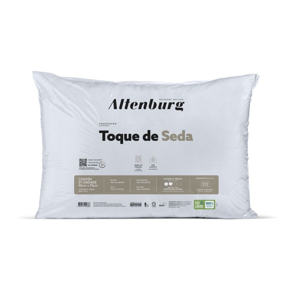 Travesseiro 50X70 Cm Toque De Seda Altenburg - Branco
