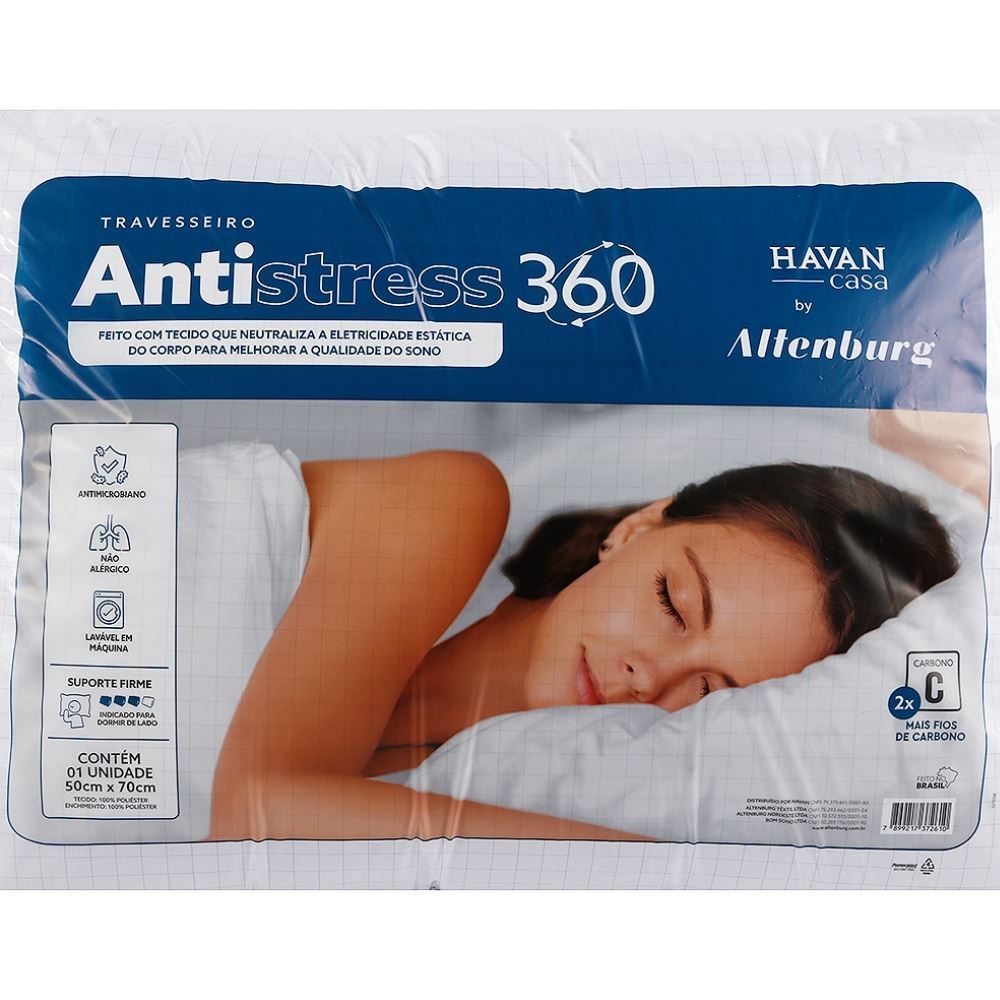 Travesseiro Antistress 50Cm X 70Cm Havan Casa - Branco