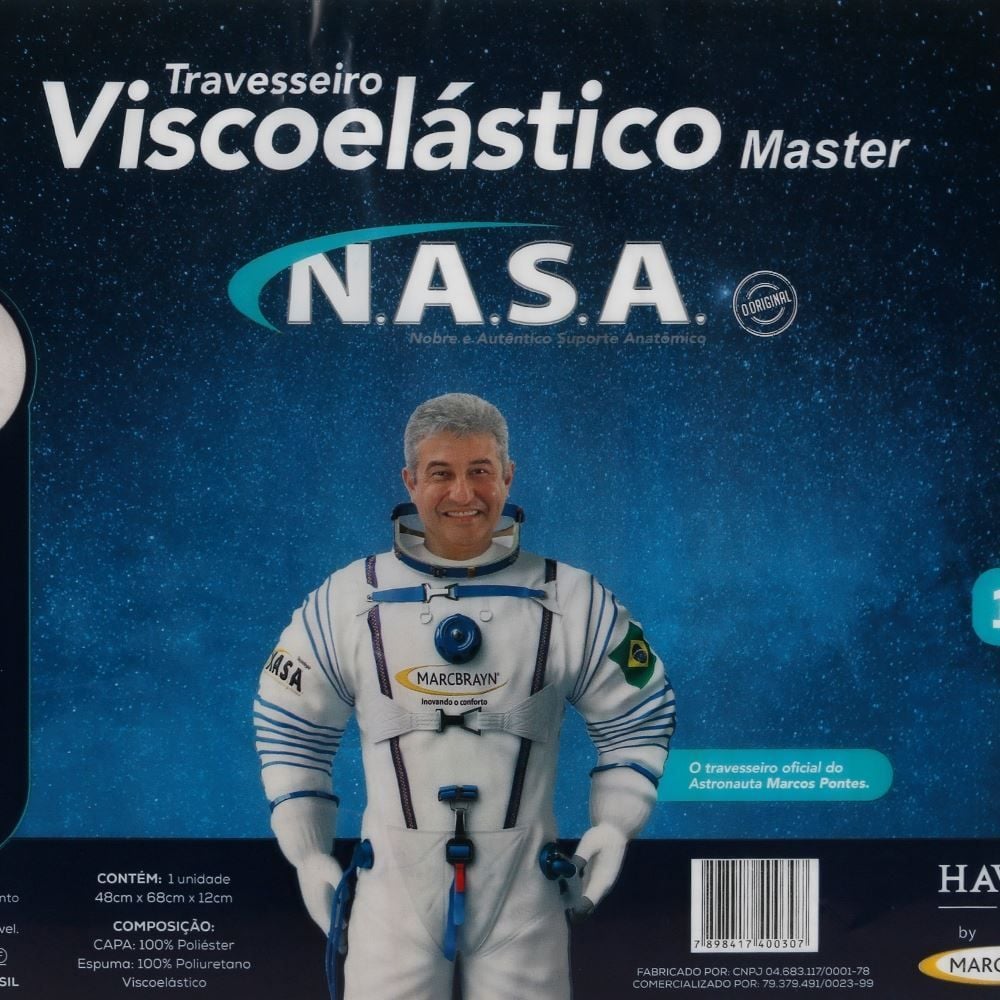 Travesseiro Nasa Viscoelástico 50X70cm Havan Casa by Marcbrayn - Branco