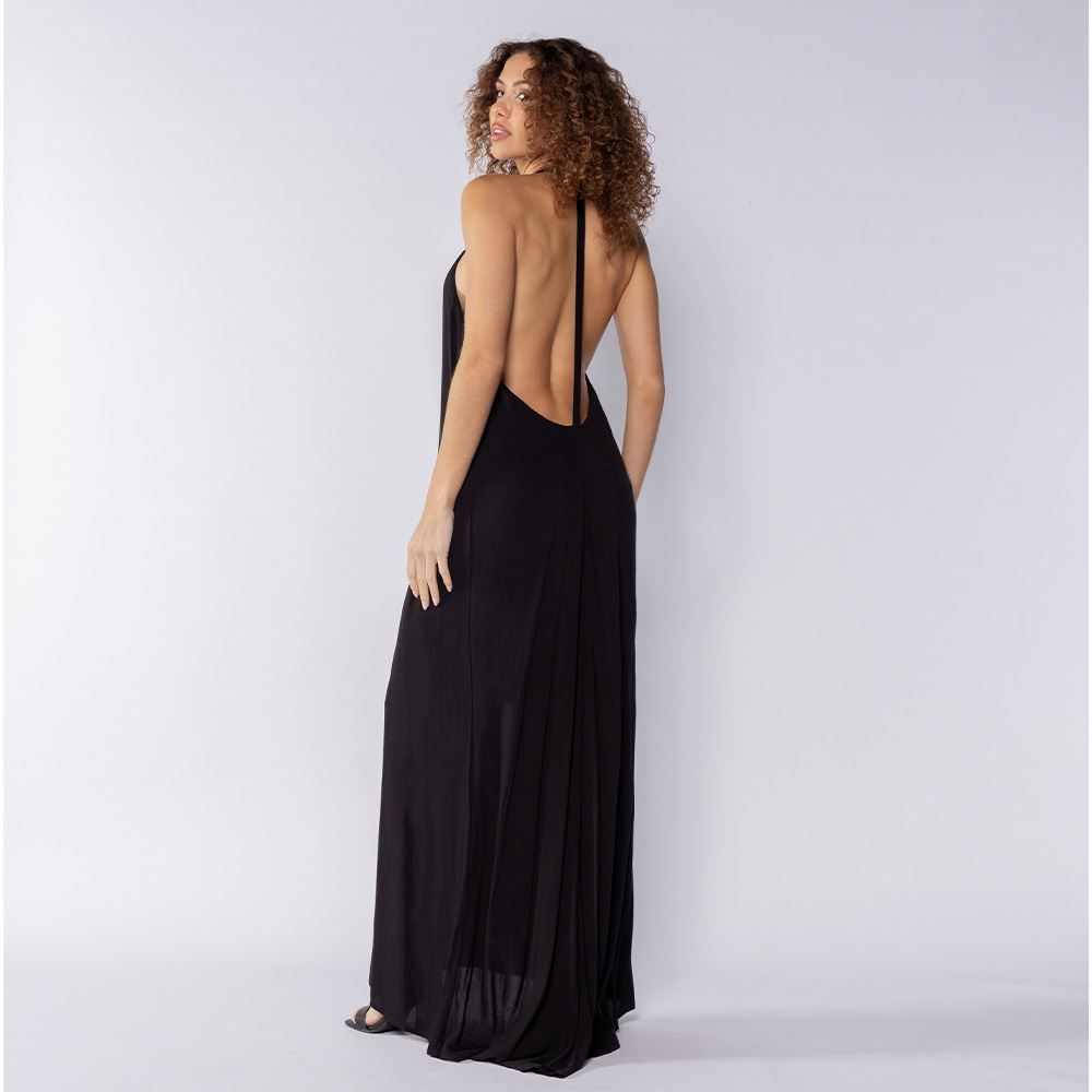 Vestido Feminino Longo De Alça Com Decote Boby Blues