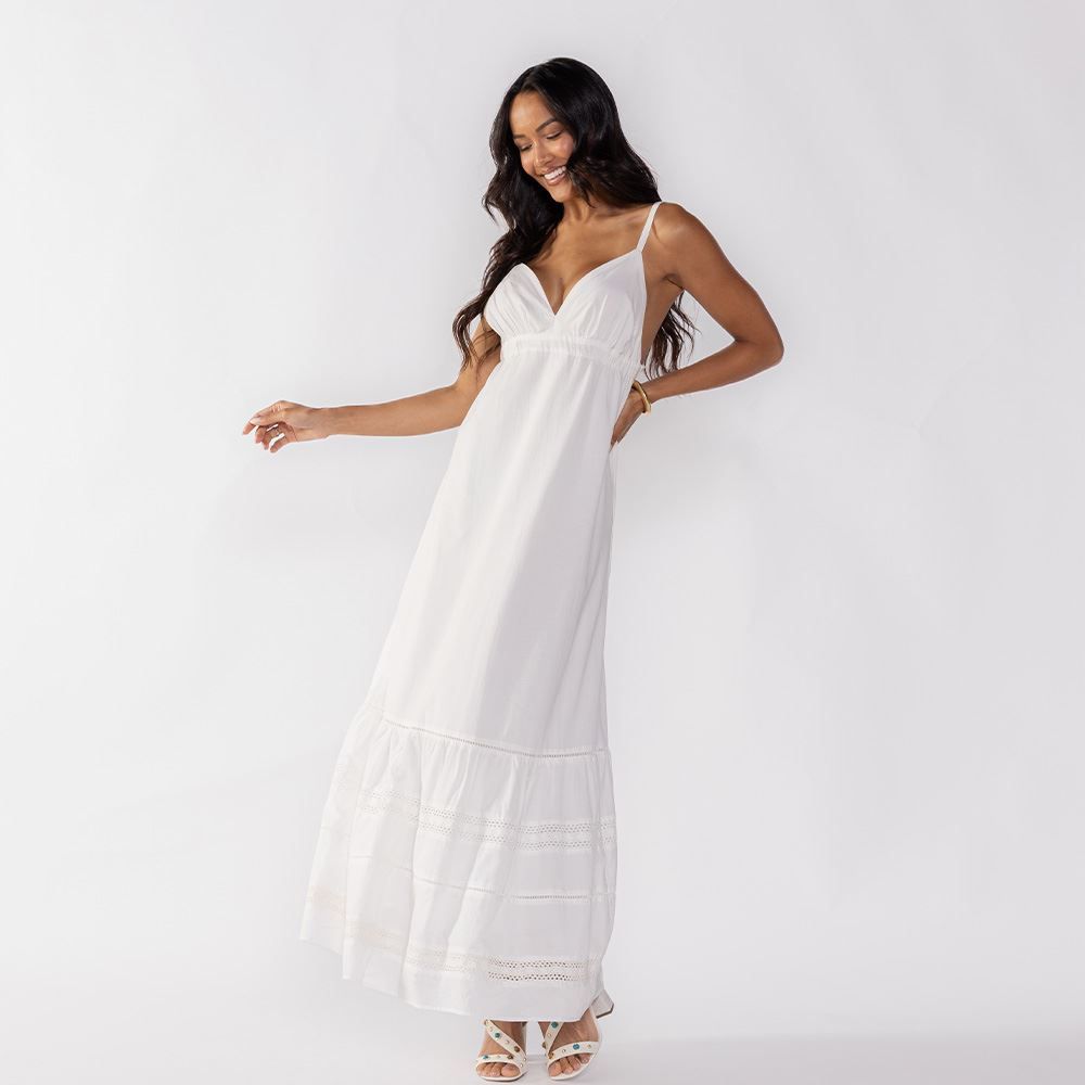 Vestido Feminino Longo De Algodão Boby Blues