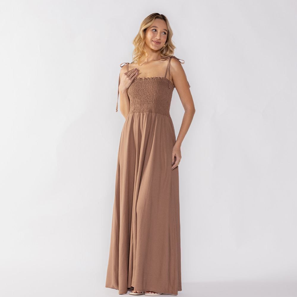 Vestido Longo Feminino Com Alça Ajustável Boby Blues