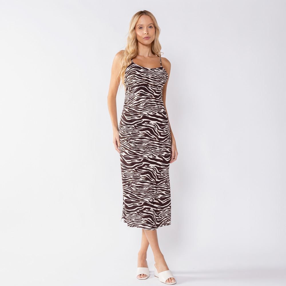 Vestido Midi Feminino Com Alças Finas Boby Blues
