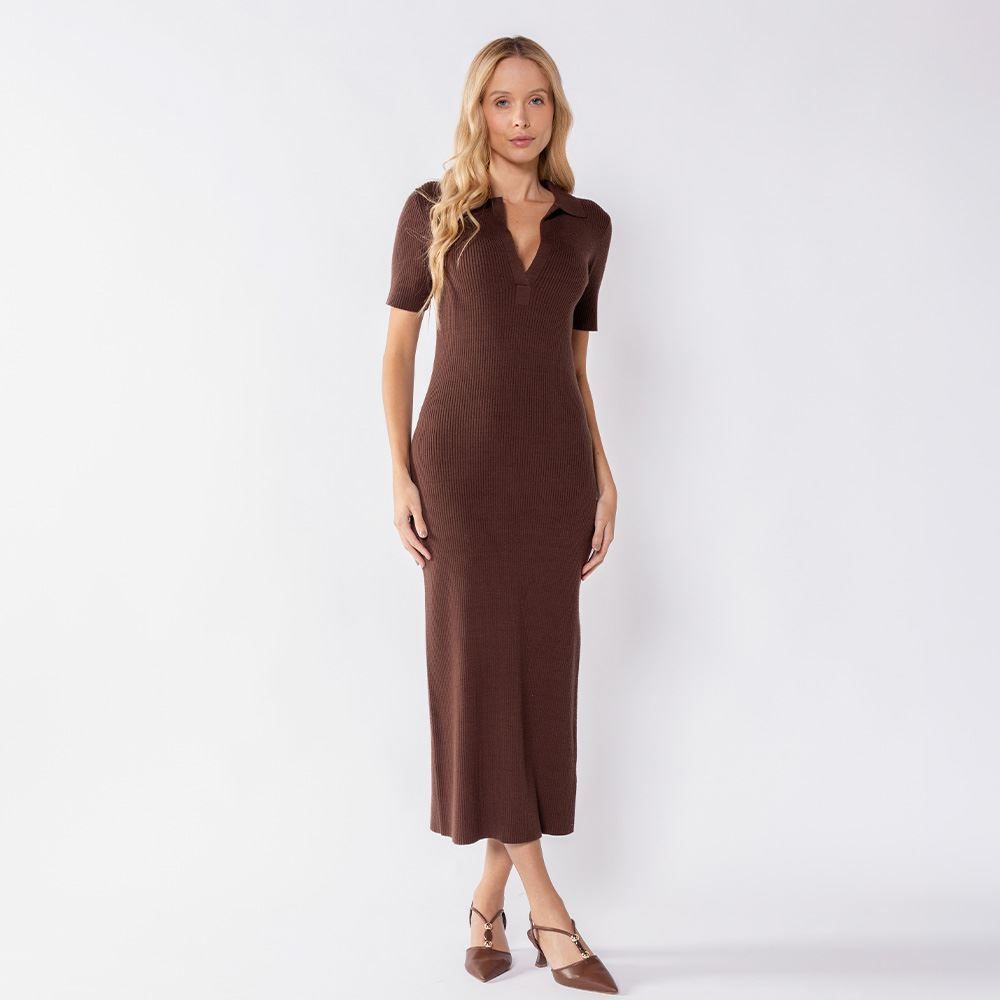 Vestido Midi Feminino De Tricot Patricia Foster