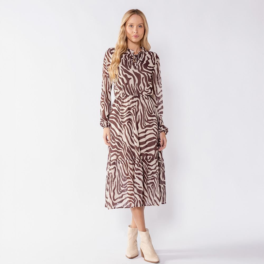 Vestido Midi Feminino Manga Longa Patricia Foster